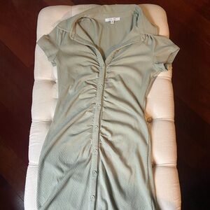 Button up Collared Body-con Dress